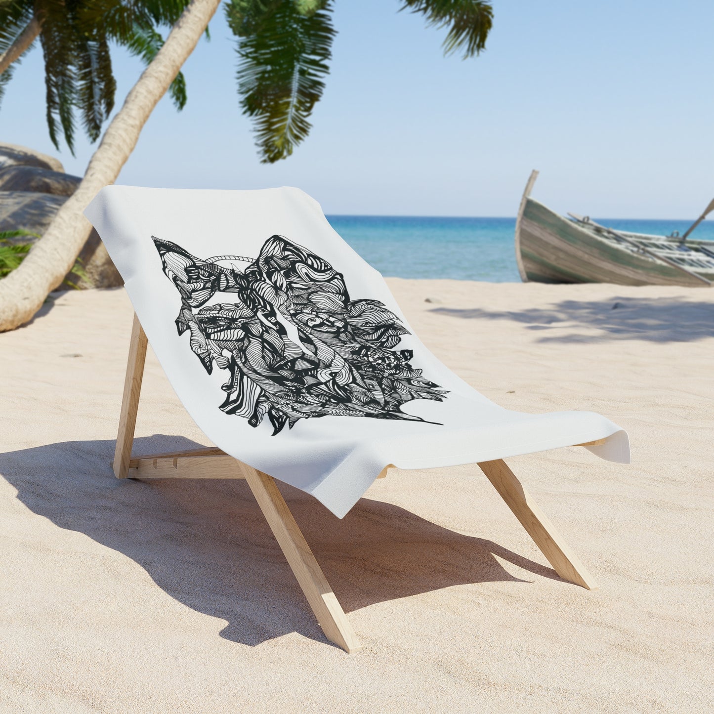 "Echo of the Wild: The Wolf Within" Beach Towel