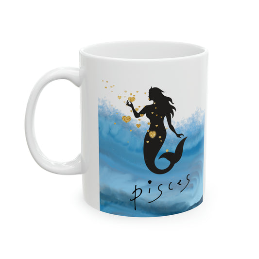 Pisces Love Ceramic Mug, 11oz